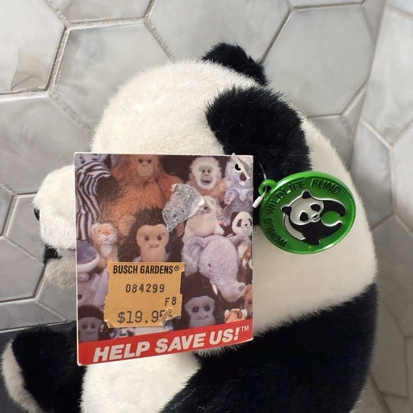 Panda Plush Stuffed Animal Busch Gardens VINTAGE World Wildlife Fund 1999 - Picture 8 of 8